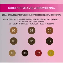 Хна бокс Henna Full Set 10 шт. по 2,5 г ZOLA