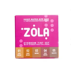 Набір фарб для брів з колагеном у саше Eyebrow Tint With Collagen 5x5ml (5 кольорів) ZOLA
