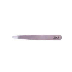 Professional tweezers for eyebrows SILVER slanted ZOLA