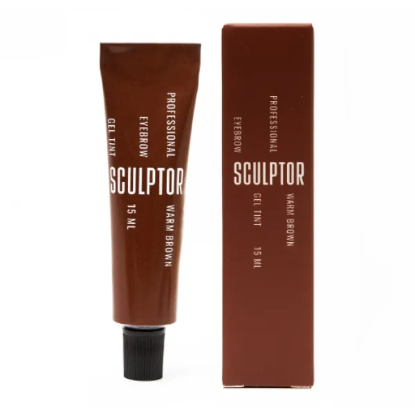 Гель краска для бровей WARM BROWN 15ml SCULPTOR