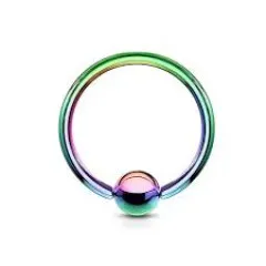 Серьга кольцо с шариком Универсальная colorful