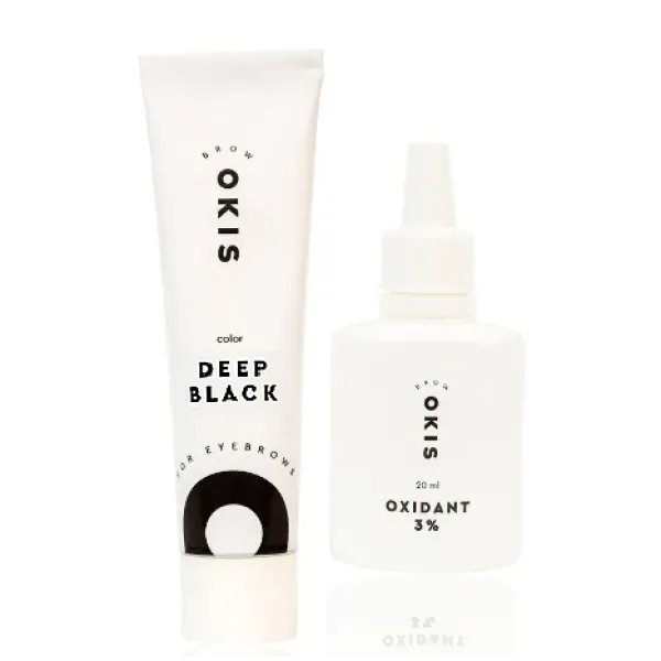 Крем-краска для бровей с окислителем Deep Black OKIS BROW