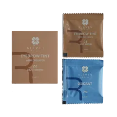 Фарба для брів з колагеном у саше 01 Light Brown Klever Beauty