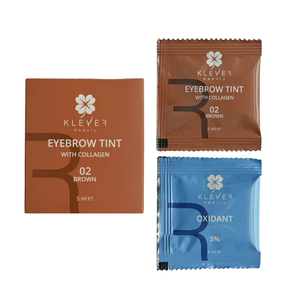 Klever Beauty 02 Brown Collagen Eyebrow Dye in Sachets
