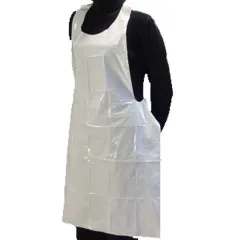 Disposable polyethylene apron white