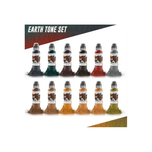 Набор красок World Famous Ink - Earth tone set 12 X 30 ml