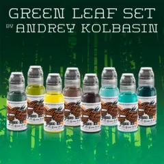 Набір фарб World Famous Ink - Andrey Kolbasin Green Leaf Set - 8x30ml