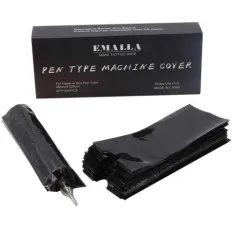 Защитные пакеты на машинку Emalla 200шт 50mmX120mm (Black)