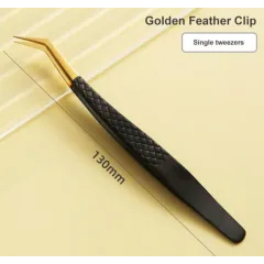 Пинцет для наращивания ресниц 3D Golden clip