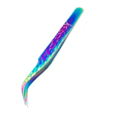 Eyelash extension tweezers 3D curved with a Chameleon