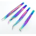 Tweezers for eyelash extensions 3D straight with Chameleon pattern