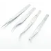 Eyelash extension tweezers 3D straight patterned Silver