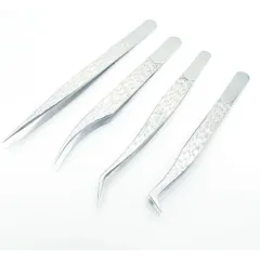 Пинцет для наращивания ресниц 3D щипцы с рисунком Silver