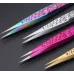 Tweezers for eyelash extensions 3D straight with Chameleon pattern