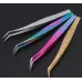 Eyelash extension tweezers 3D patterned pliers Pink