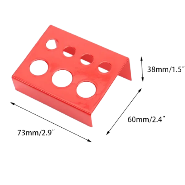 Metal stand for caps with 7 holes red