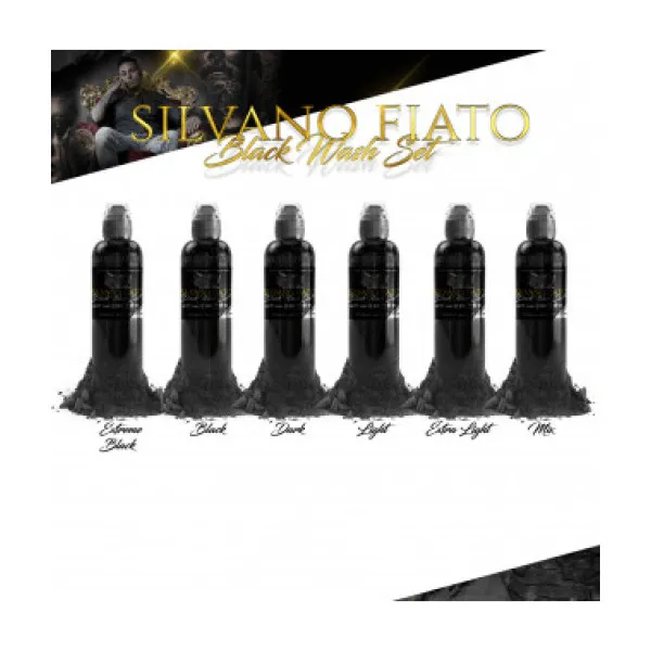 Набор красок World Famous Ink - Silvano Fiato Black Wash Set 6x