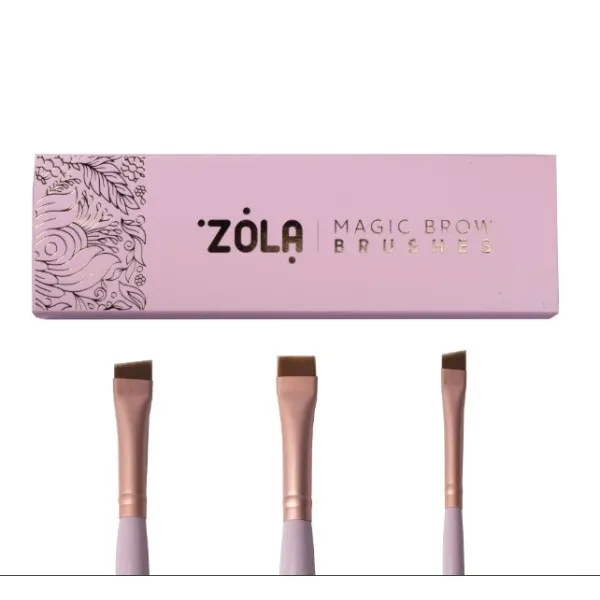 Набор кистей для бровей Magic Brow Brushes светло-розовый ZOLA