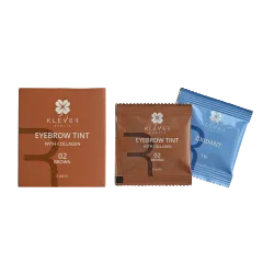 Фарба для брів з колагеном у саше 02 Brown Klever Beauty