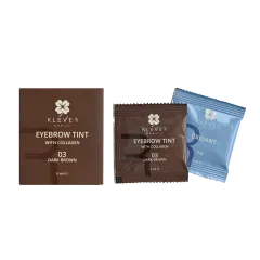 Фарба для брів з колагеном у саше 03 Dark Brown Klever Beauty
