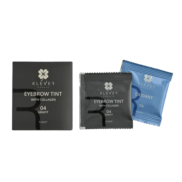 Фарба для брів з колагеном у саше 04 Grafit Klever Beauty