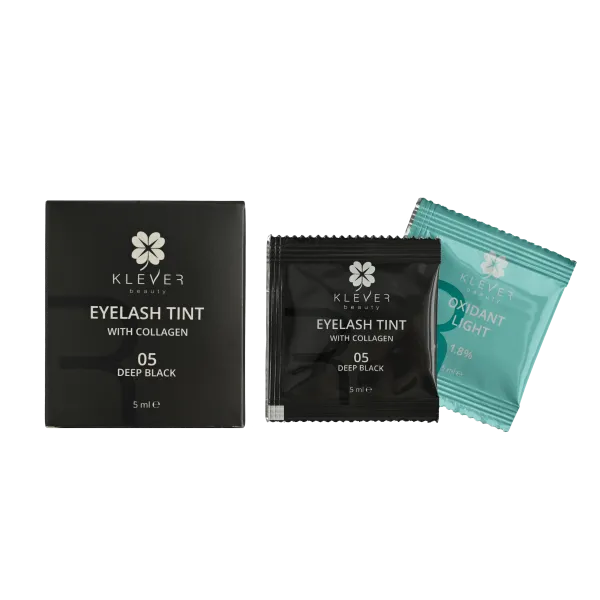 Фарба для вій з колагеном у саше 05 Deep Black Klever Beauty