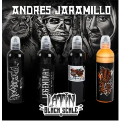 Набор красок World Famous Ink - Andres Jaramillo 4 Bottle Latin Black Scale Set
