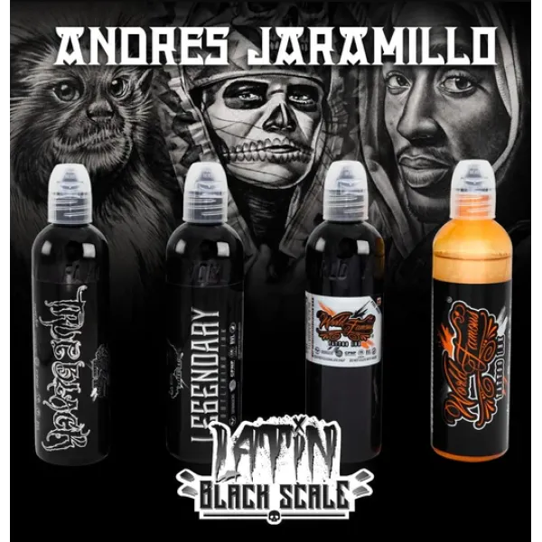 World Famous Ink - Andres Jaramillo 4 Bottle Latin Black Scale Set