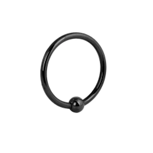 Серьга кольцо с шариком Универсальная black