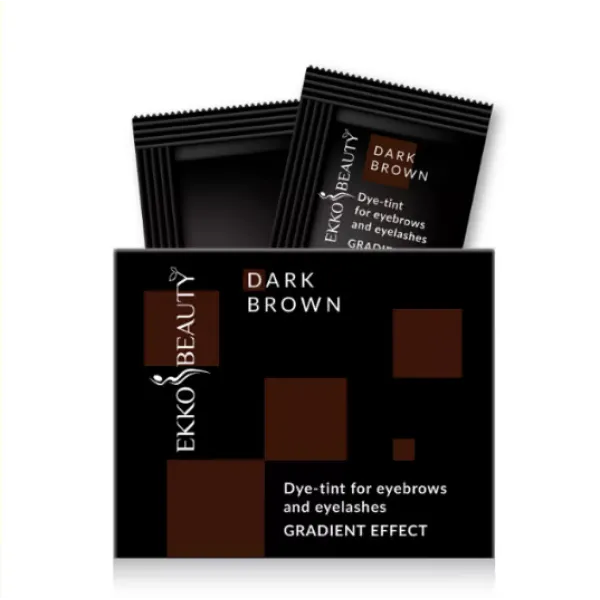 Распродажа! Краска-тинт для бровей и ресниц Gradient Effect Dark Brown EKKO BEAUTY