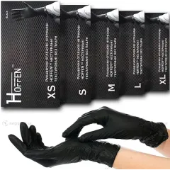 Перчатки нитриловые Hoffen черные