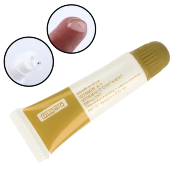 Healing lip balm Fougera with vitamins A and D in a gold tube