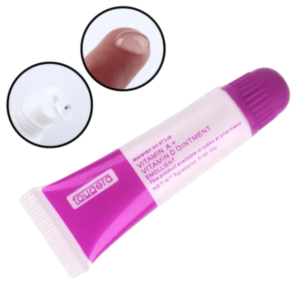 Healing lip balm Fougera with vitamins A and D in a pink tube