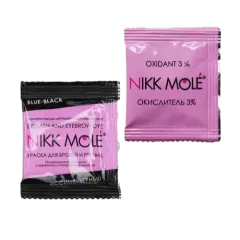 Eyebrow and eyelash dye in a sachet Blue-Black NIKK MOLE