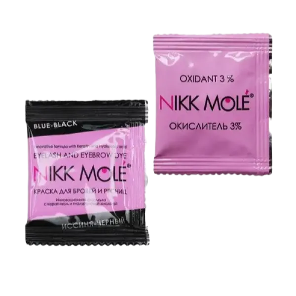 Eyebrow and eyelash dye in a sachet Blue-Black NIKK MOLE