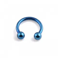 Циркуляр-подкова с шариками нержавеющая сталь цвет синий