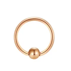 Серьга кольцо с шариком "Универсальная" цвет розовое золото