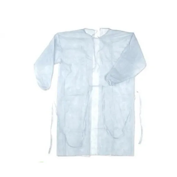 Disposable robe with ties, white