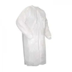 White disposable robe with Velcro