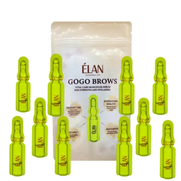 Сыворотка для ухода за бровями и ресницами в ампулах GOGO BROWS ELAN