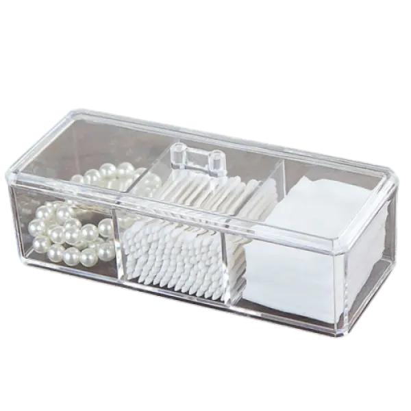 Acrylic organizer for three compartments